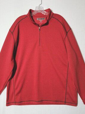 Pebble Beach Performance Sweater Pullover Mens  XL 1/4 Zip Long Sleeve Red Golf